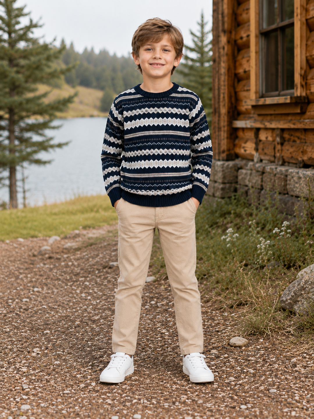 Sportking Nordic Jacquard Sweater – Navy