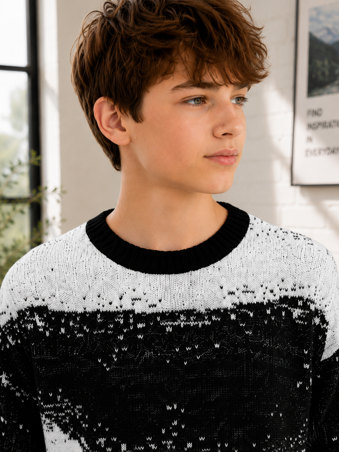 Sportking Abstract Jacquard Sweater – Black