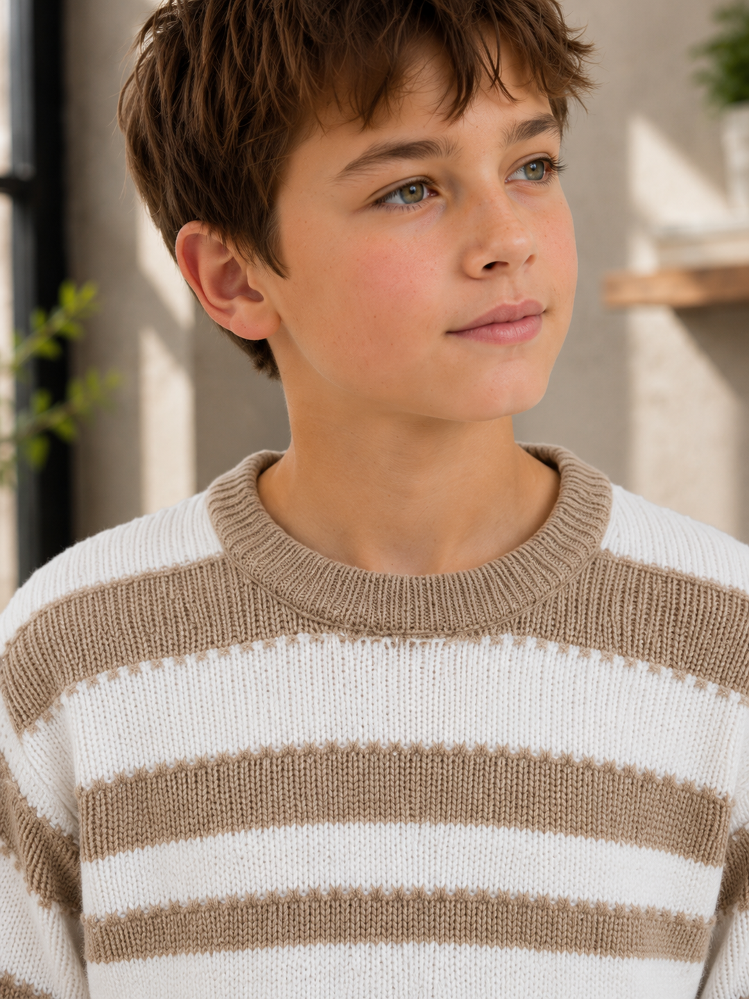 Sportking Regular Fit Striped Sweater – Beige