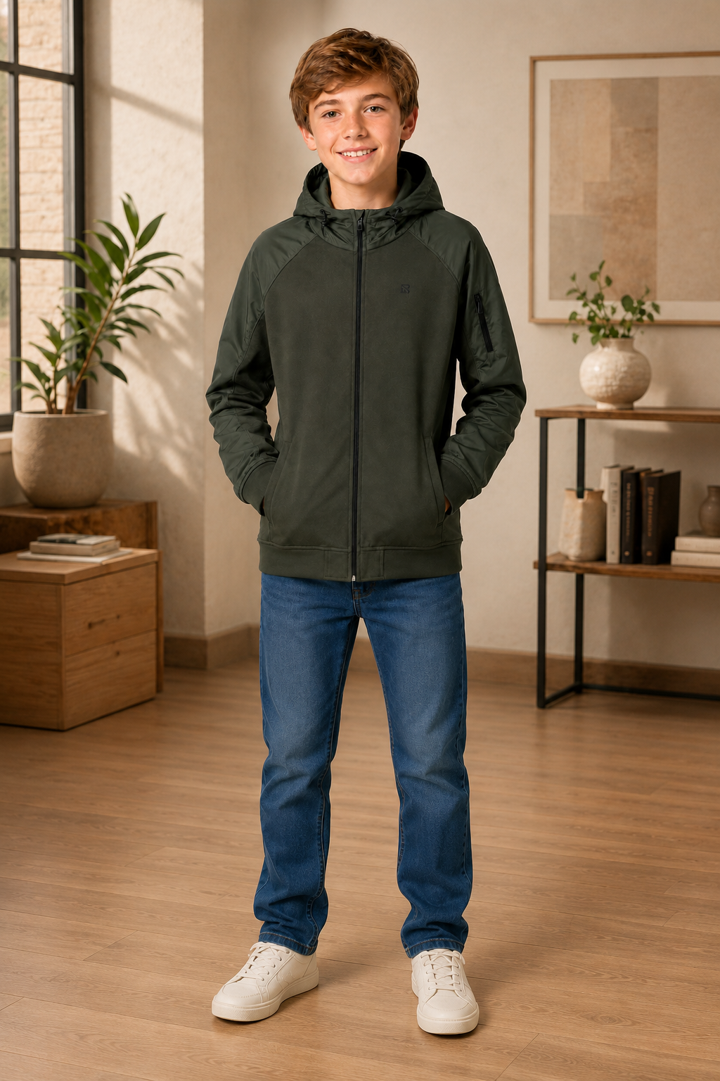 Sportking Hooded Zip Sweatshirt – Olive