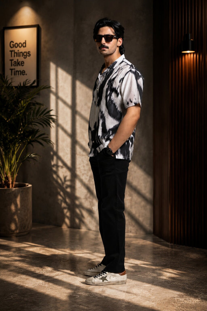 Self-Textured Shirt - Black