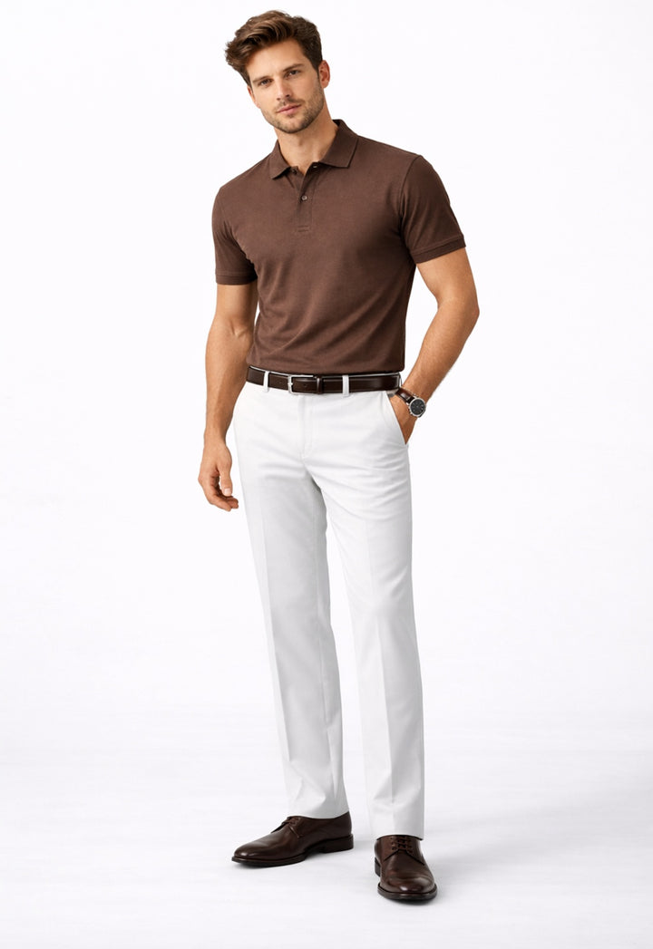 Basic Polo T-Shirt – Coffee