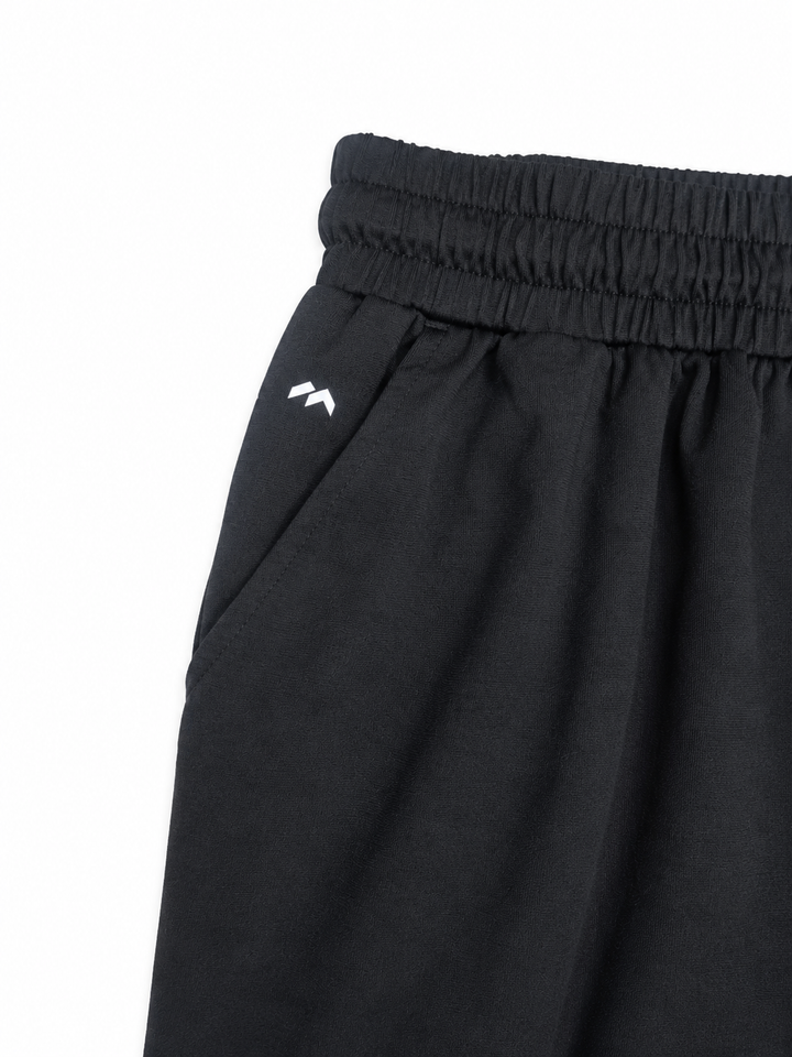 Regular Fit Solid Track Pant – Black