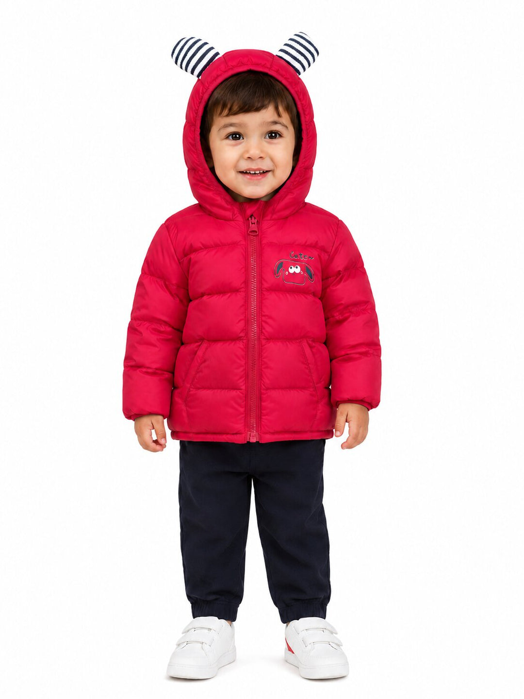 Sportking Boys Puppy Patch Winter Jacket – Red