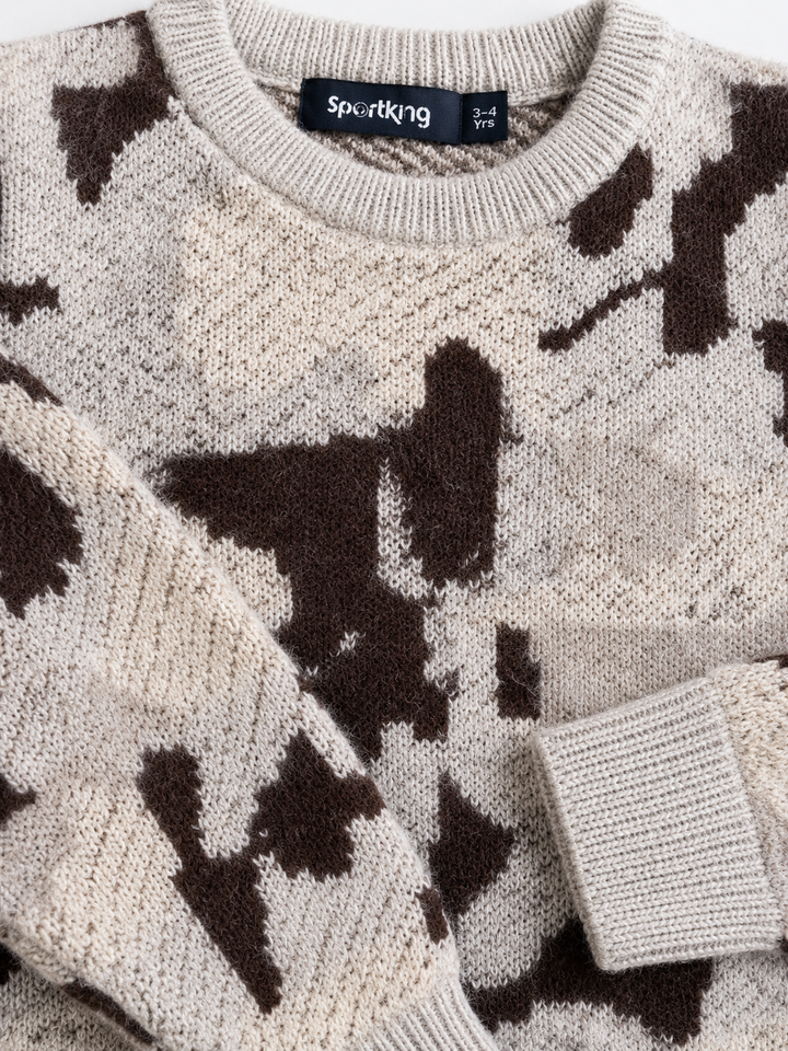 Sportking Abstract Jacquard Sweater – Cream
