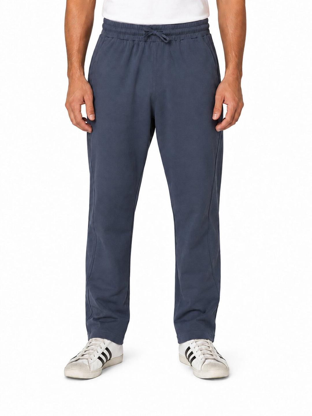 Regular Fit Solid Track Pant – Denim Blue
