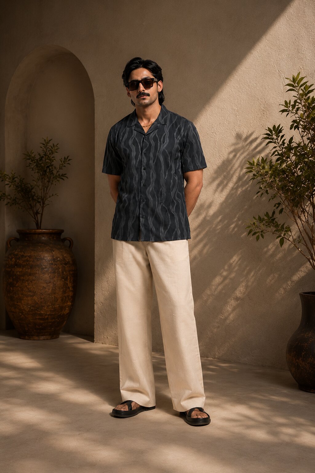 Textured Shirt for Men - Anthra