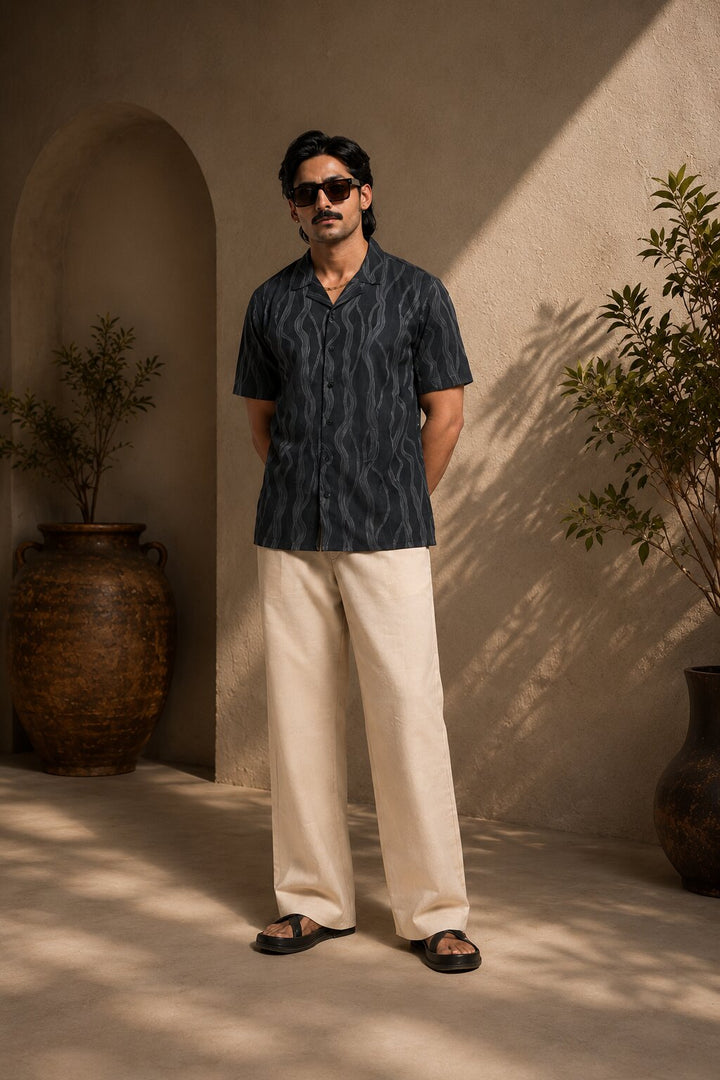 Textured Shirt for Men - Anthra