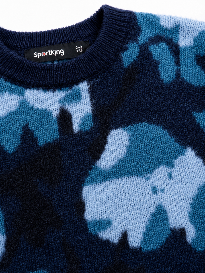 Sportking Polar Bear Jacquard Sweater – Blue