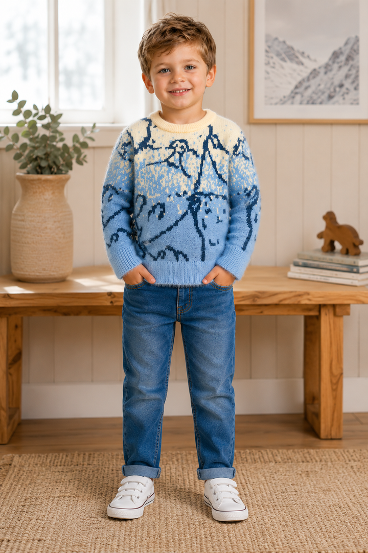 Sportking Mountain Jacquard Sweater – Sky