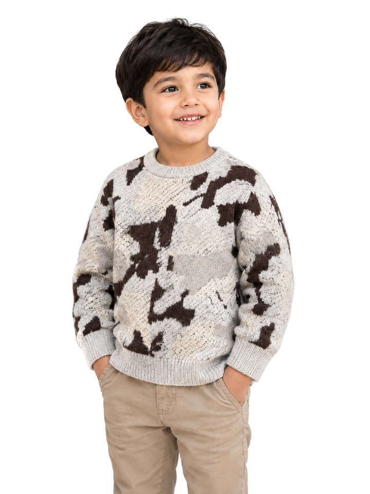 Sportking Abstract Jacquard Sweater – Cream