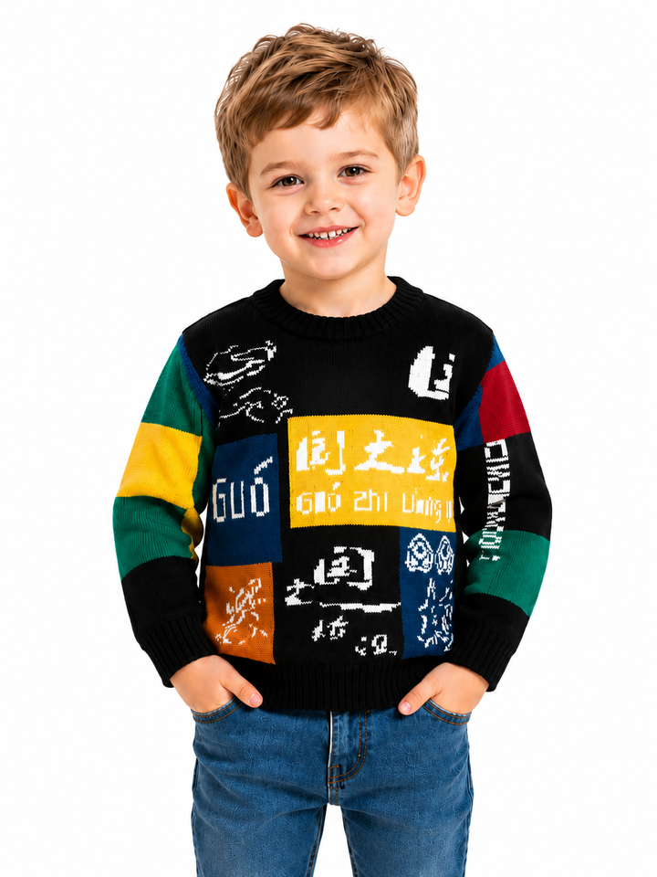 Sportking Multicolor Jacquard Sweater – Black