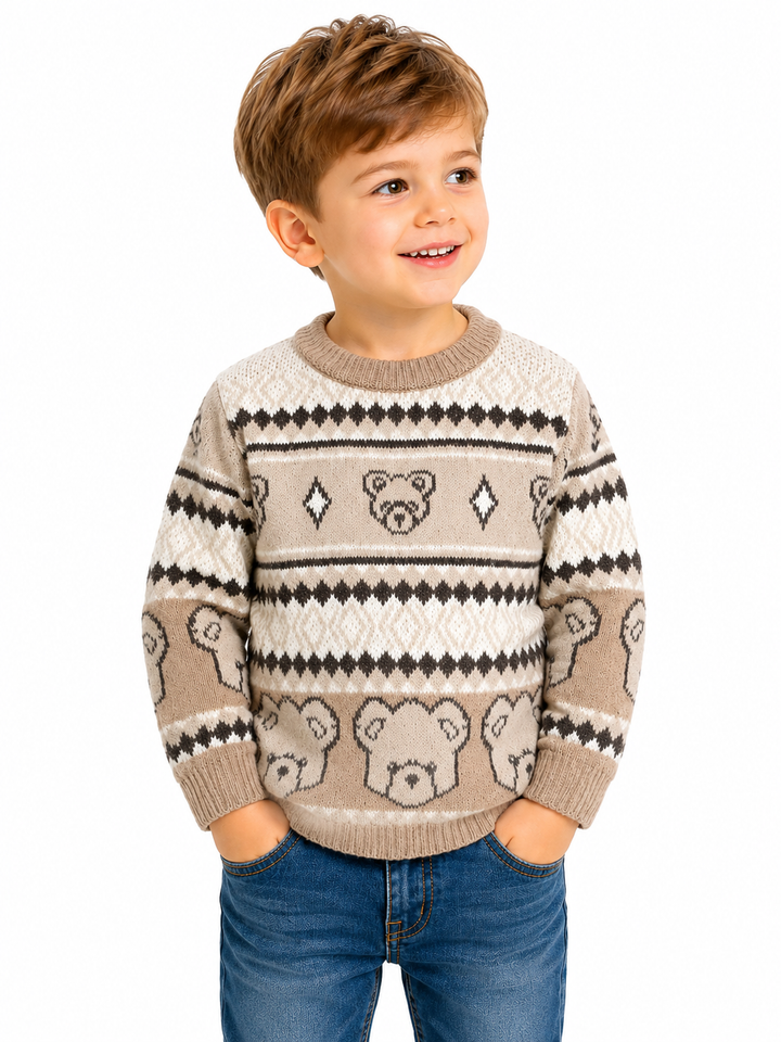 Sportking Teddy Bear Jacquard Sweater – Brown