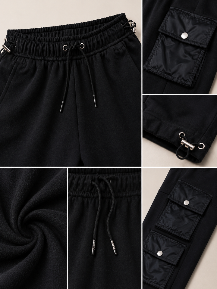 Sportking Girls Cargo Track Pant – Black