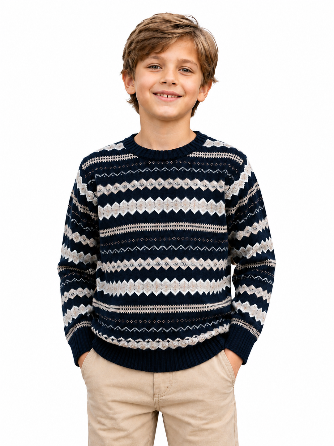 Sportking Nordic Jacquard Sweater – Navy
