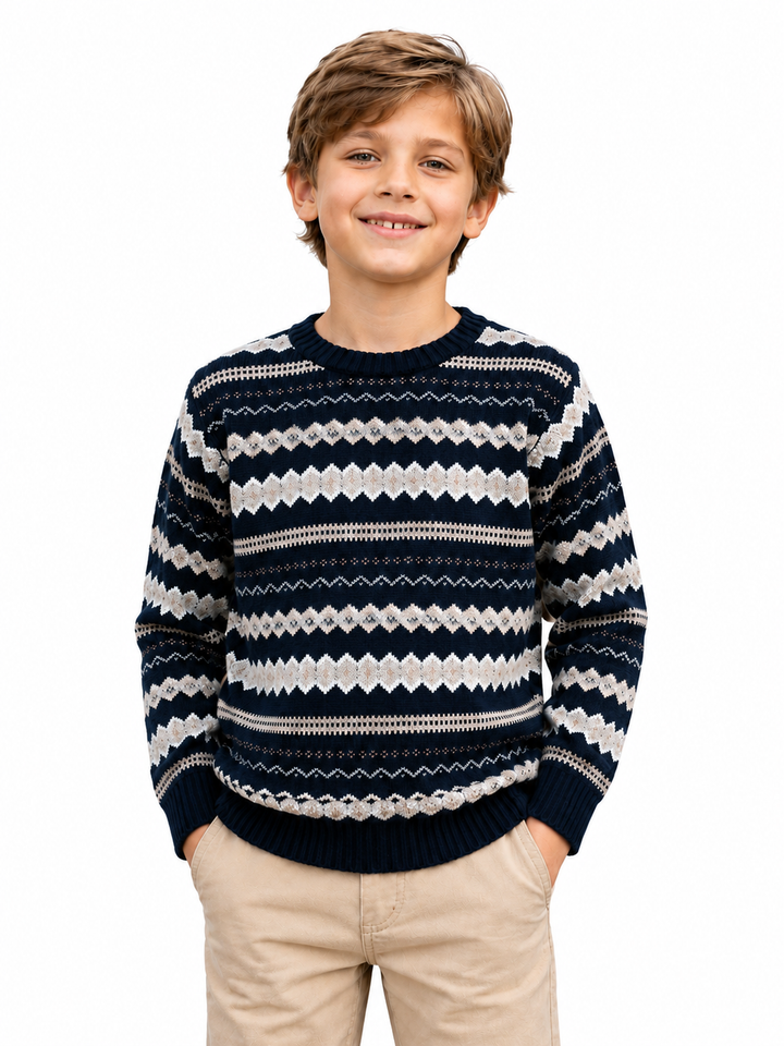 Sportking Nordic Jacquard Sweater – Navy