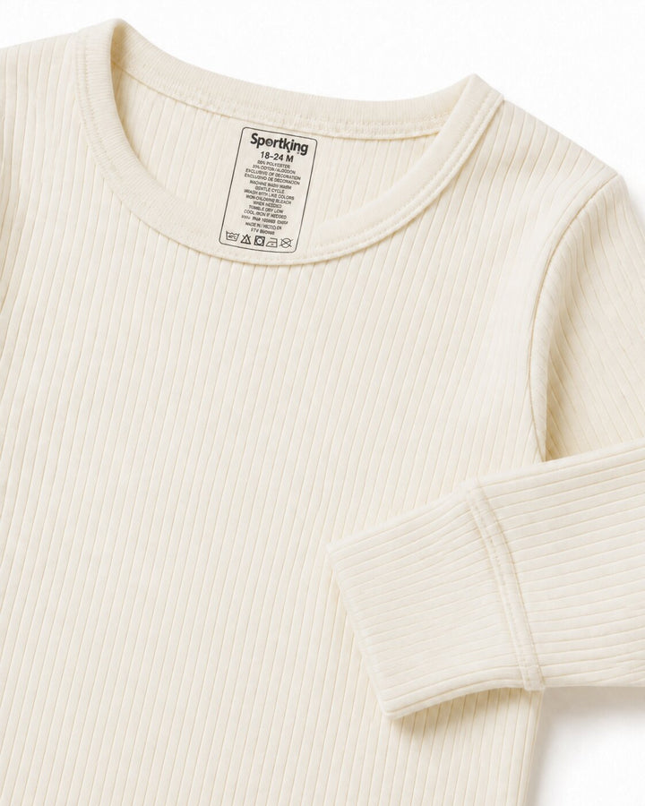 Sportking Kids Full Sleeve Thermal Suit – Off White