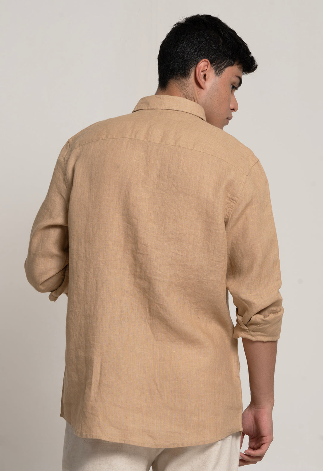 Classic 100% Linen Shirt - KHAKHI