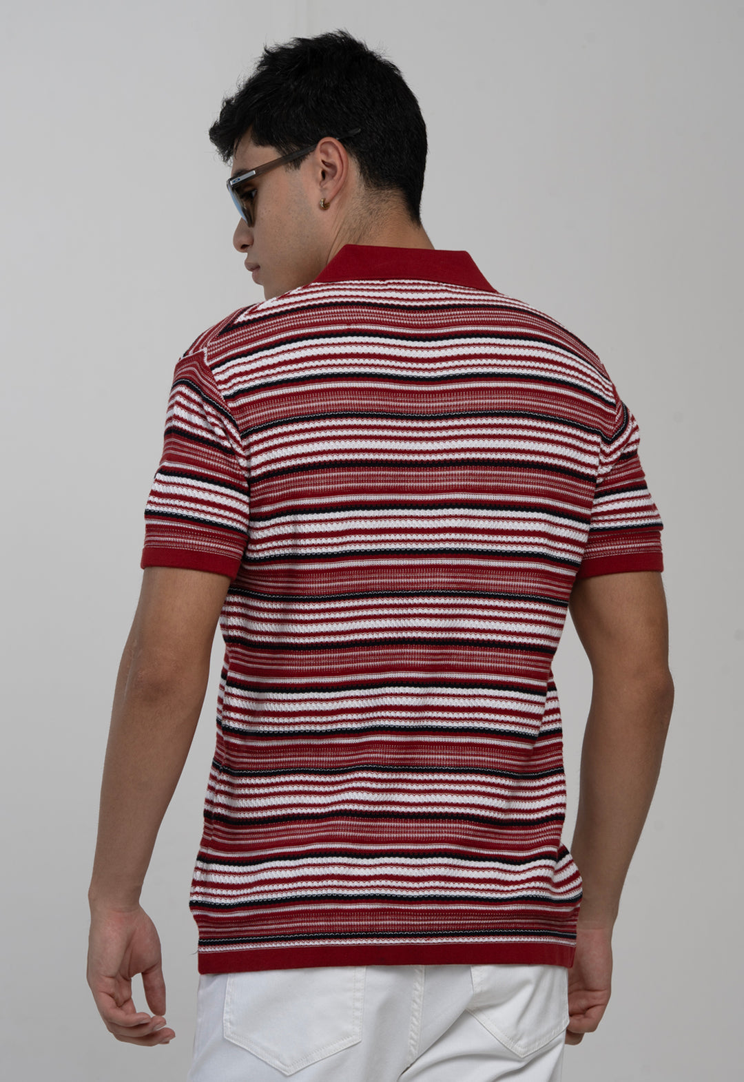 Classic Red Knitted Polo T-Shirt