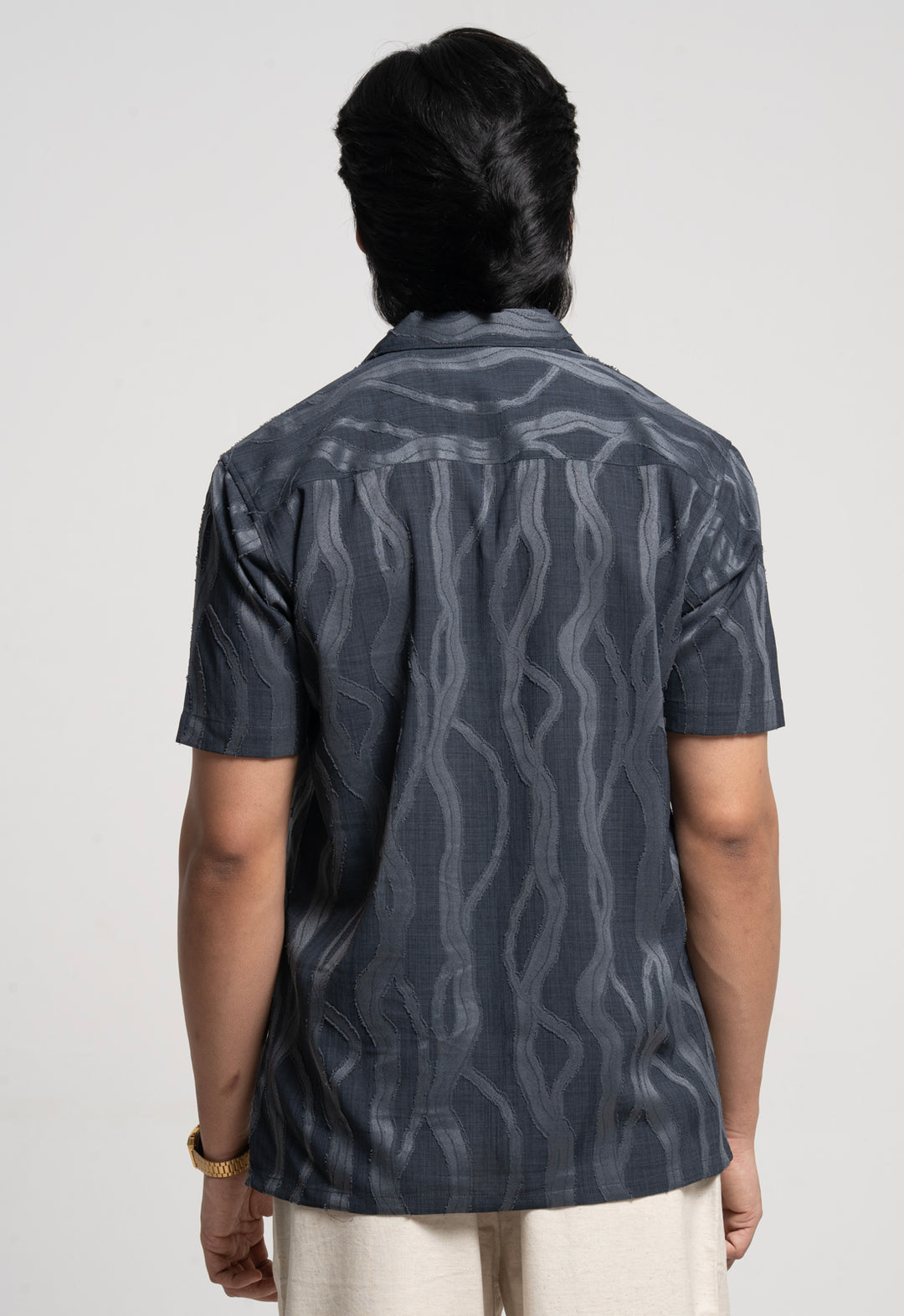 Textured Shirt for Men - Anthra