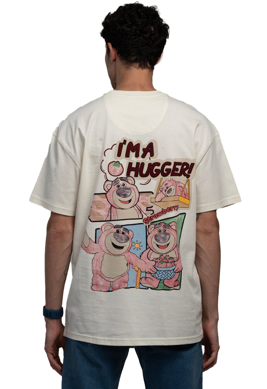 OVERSIZED BACK PRINT GRAPHIC T-SHIRT - CREAM