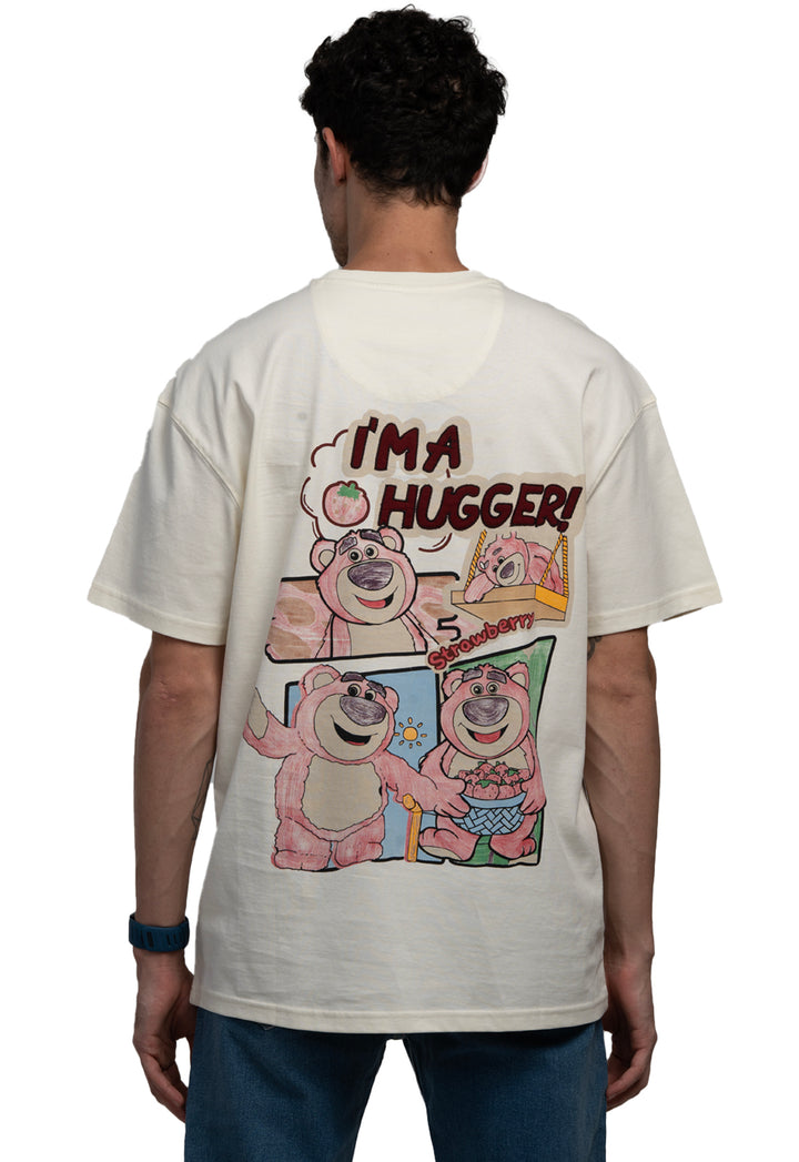 OVERSIZED BACK PRINT GRAPHIC T-SHIRT - CREAM
