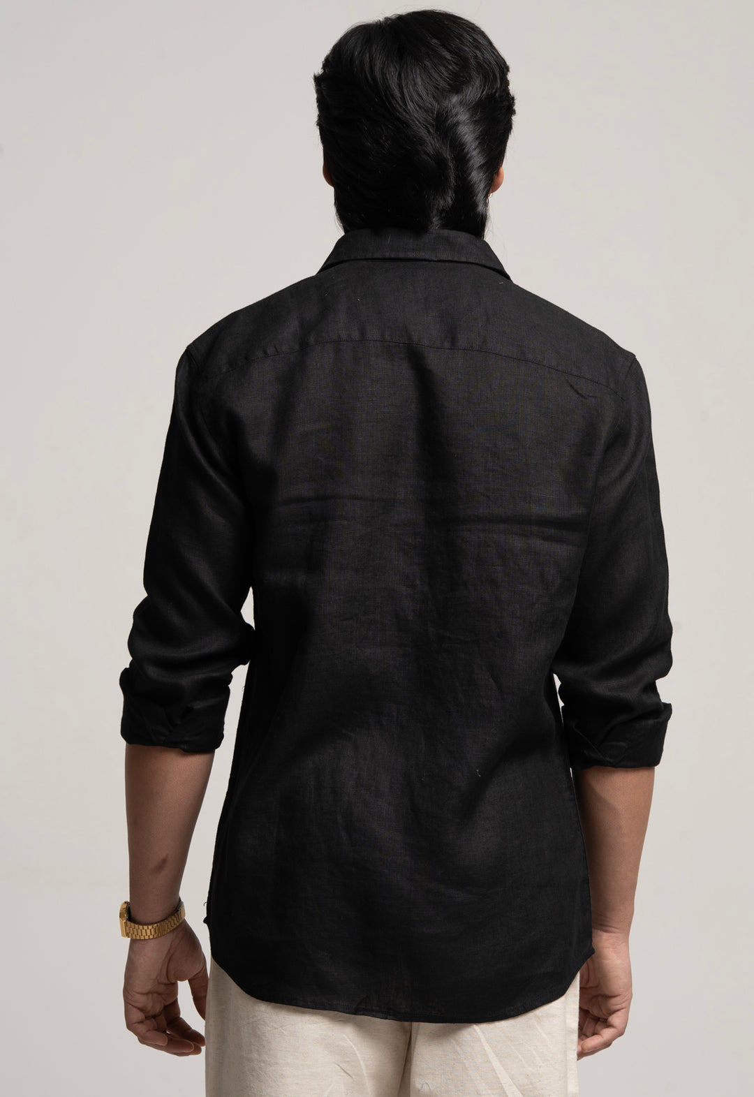 Classic 100% Linen Shirt - Black