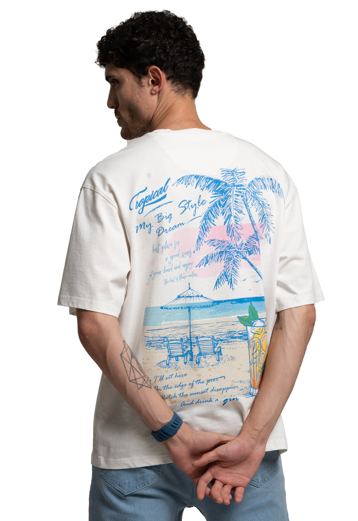 OVERSIZED GRAPHIC PRINT T-SHIRT - OFFWHITE