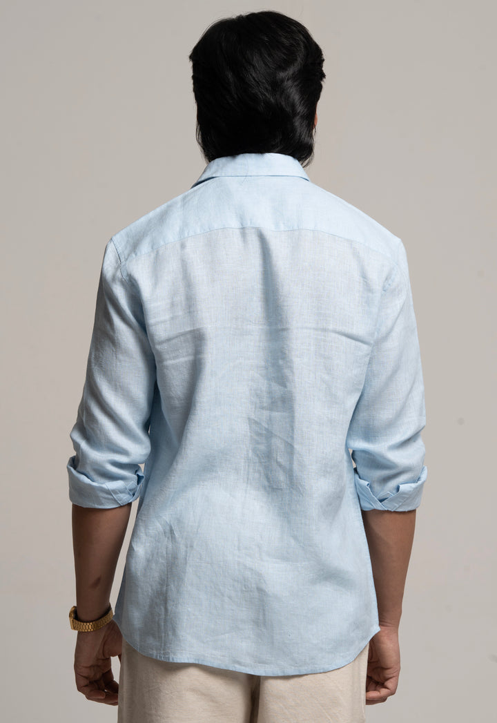 Classic 100% Linen Shirt - SKY