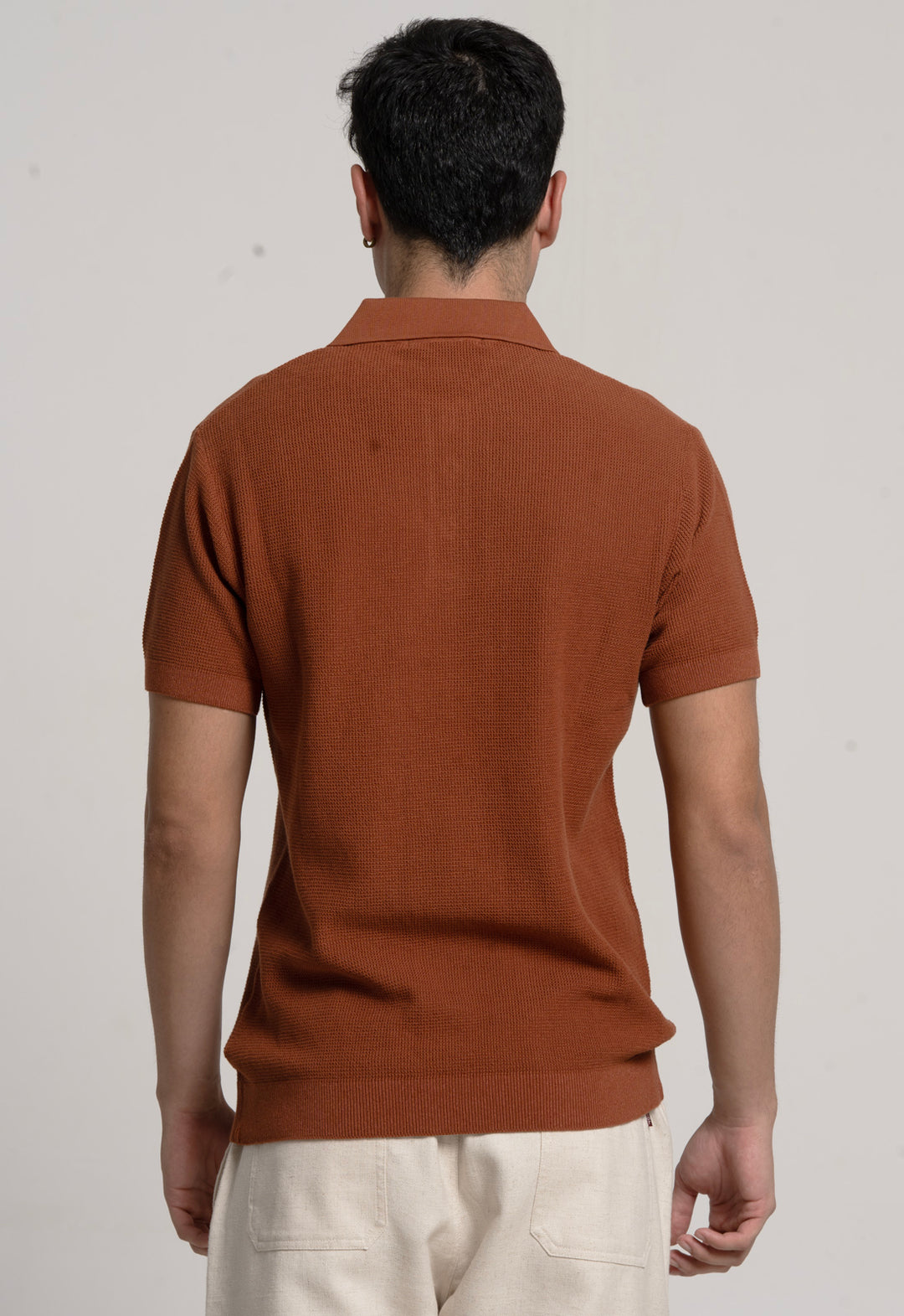KNITTED COTTON POLO - MUSTRAD