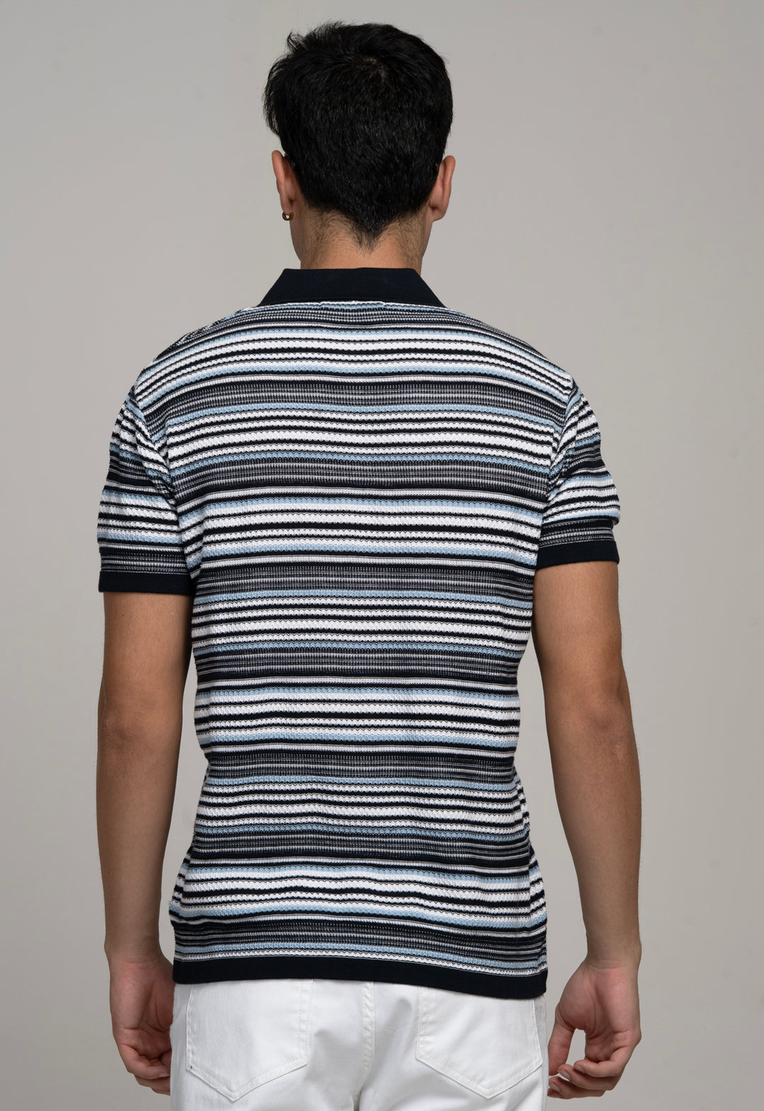 Classic Navy Knitted Polo T-Shirt