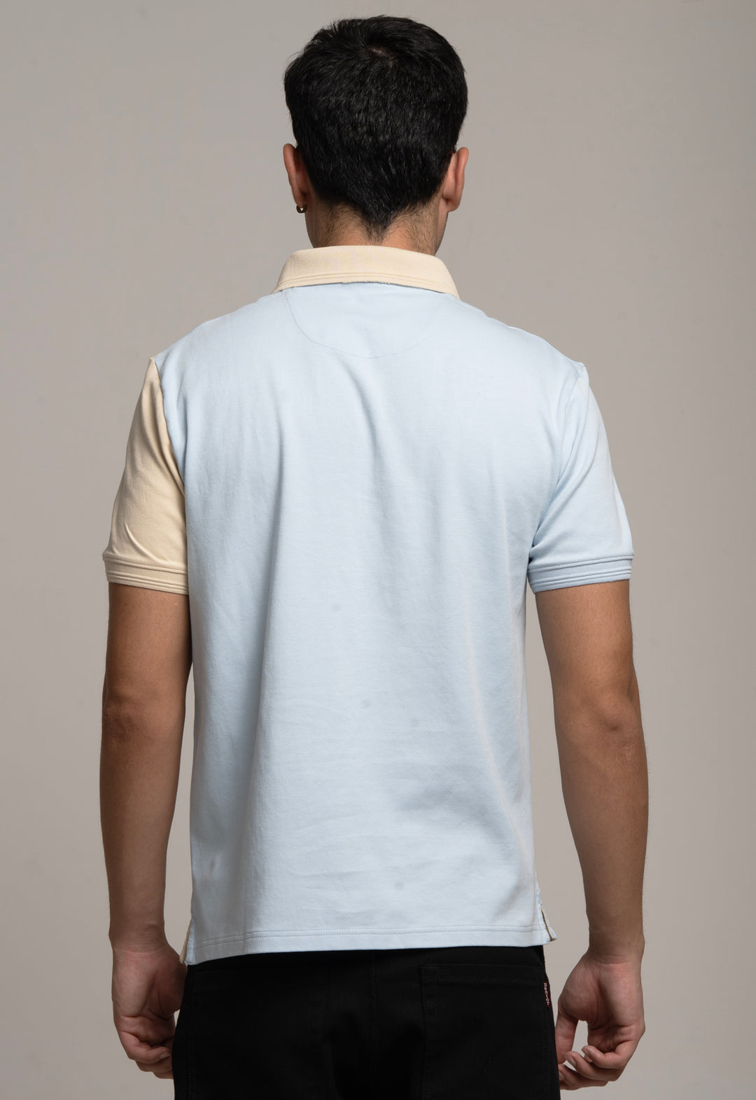 Color-Block Polo Tee – SKY