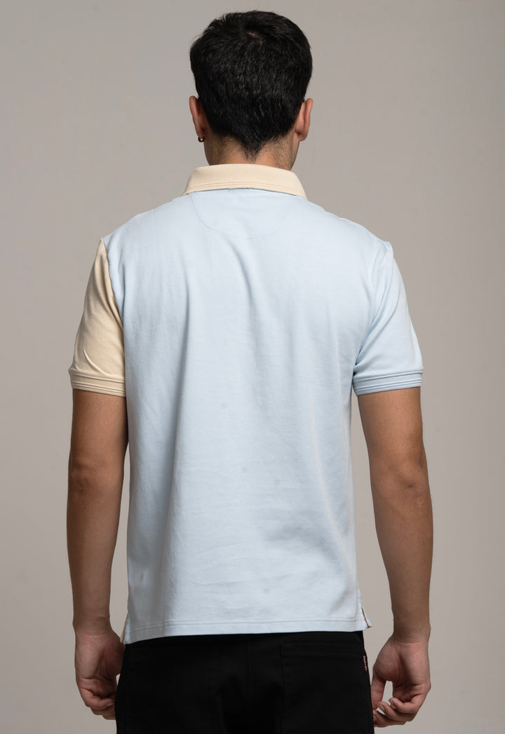 Color-Block Polo Tee – SKY