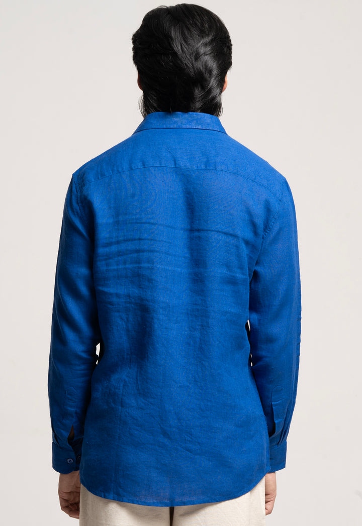 Classic 100% Linen Shirt - ROYAL BLUE