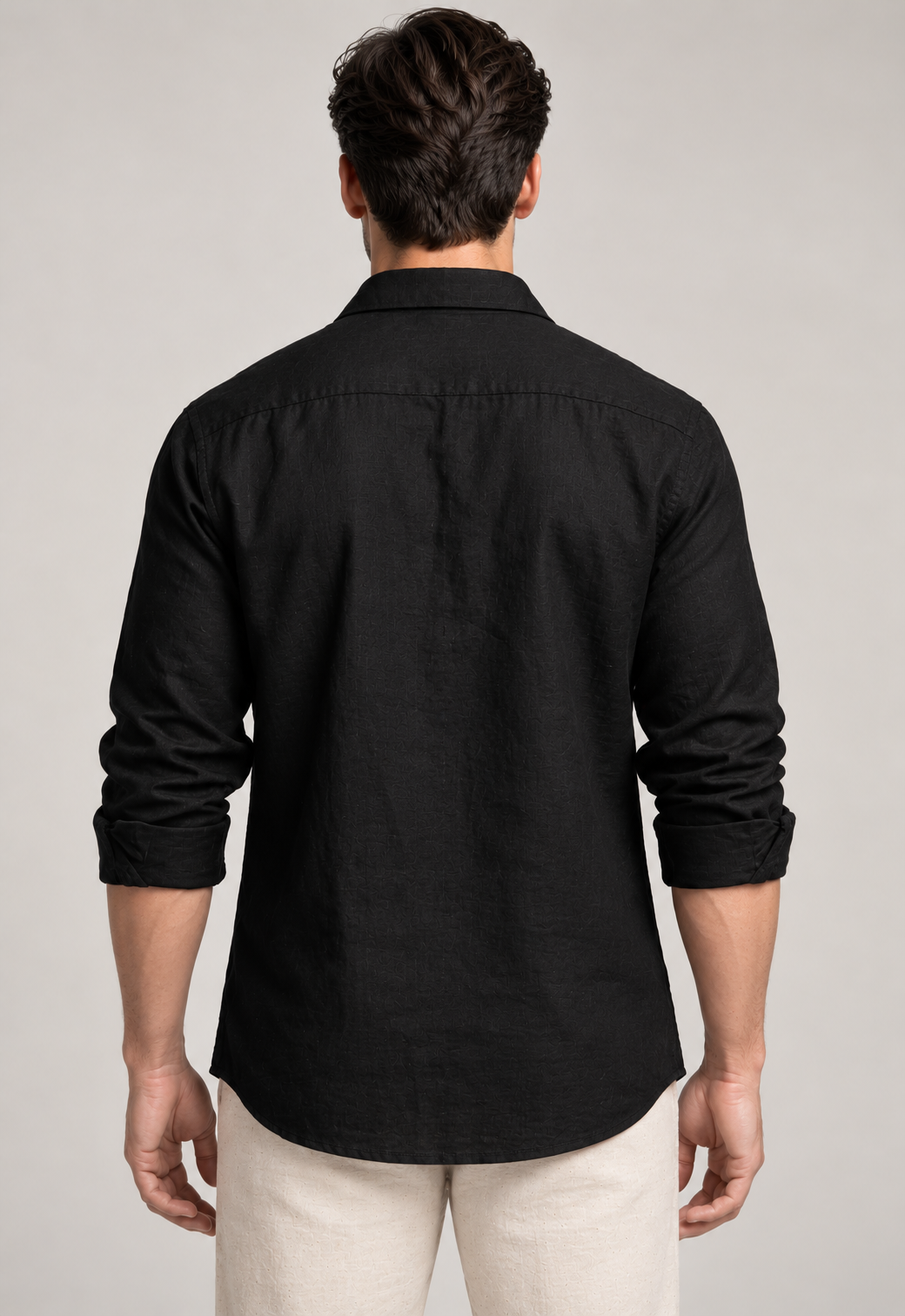 Classic 100% Linen Shirt – Black