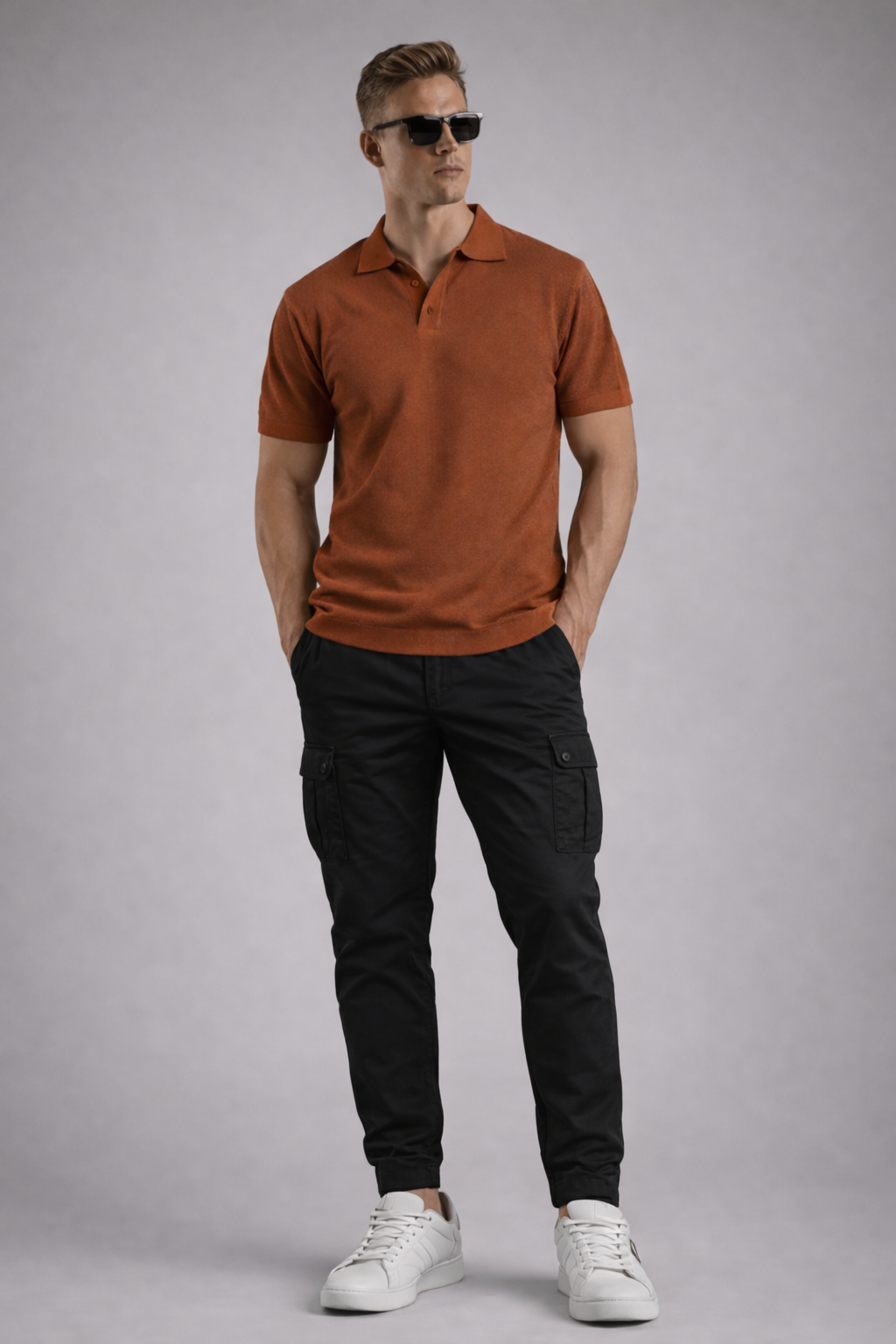 KNITTED POLO - MUSTARD