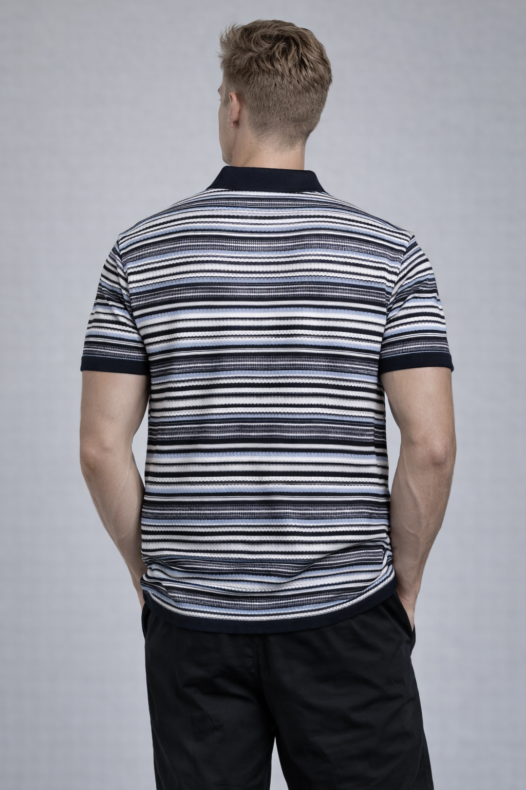 Classic Navy Knitted Polo T-Shirt