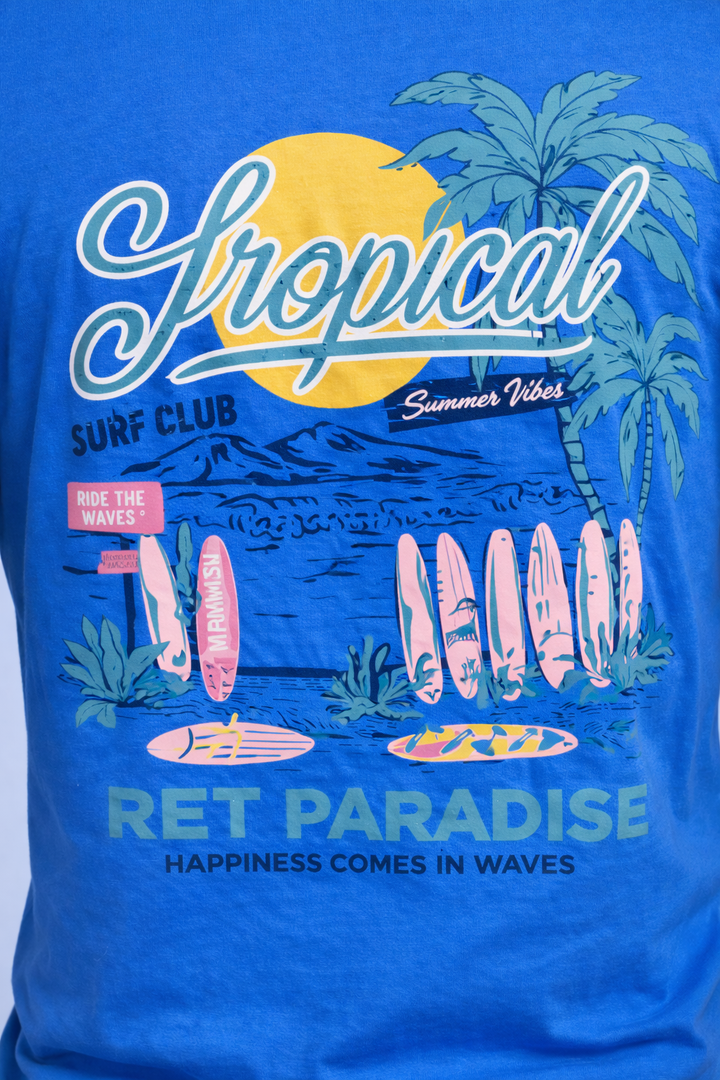 Men’s  ROYEL BLUE Graphic Printed T-Shirt
