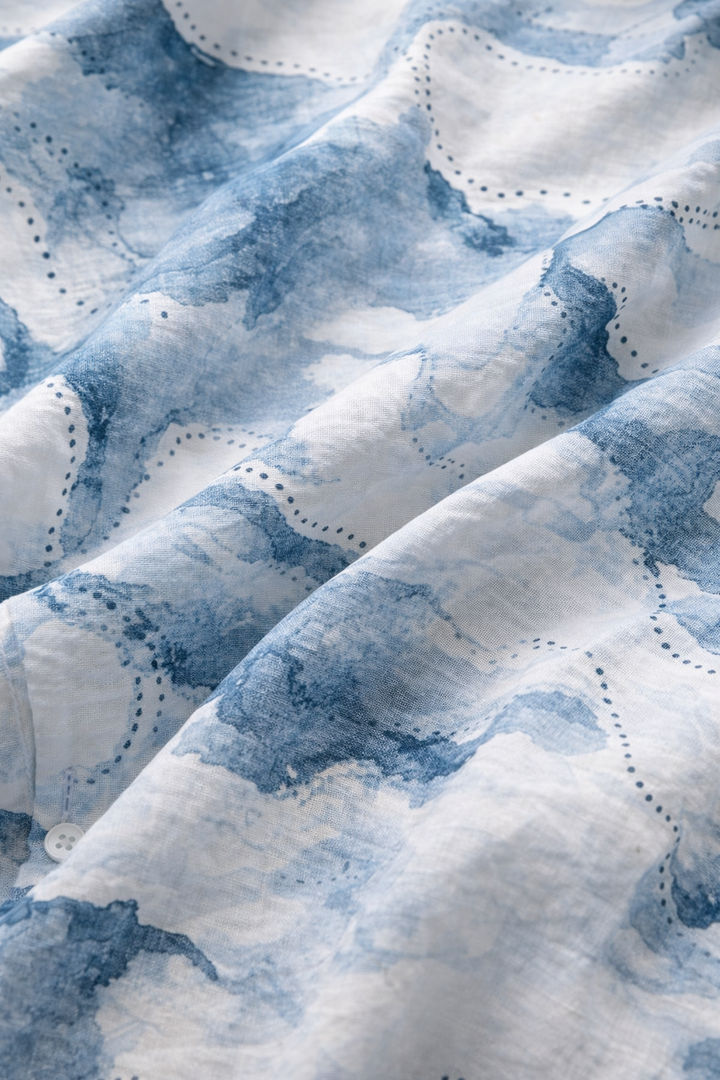 Casual Abstract Printed Shirt – Blue