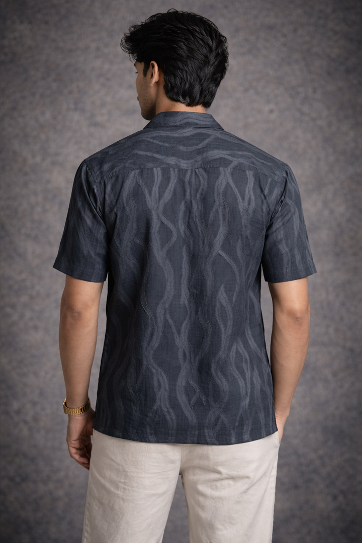 Textured Shirt for Men - Anthra