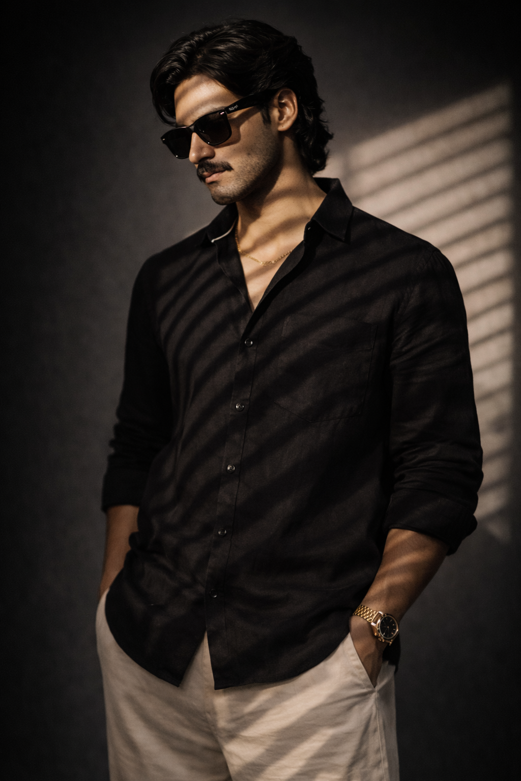 Classic 100% Linen Shirt - Black