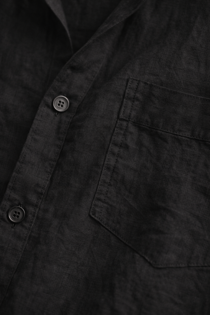 Classic 100% Linen Shirt - Black