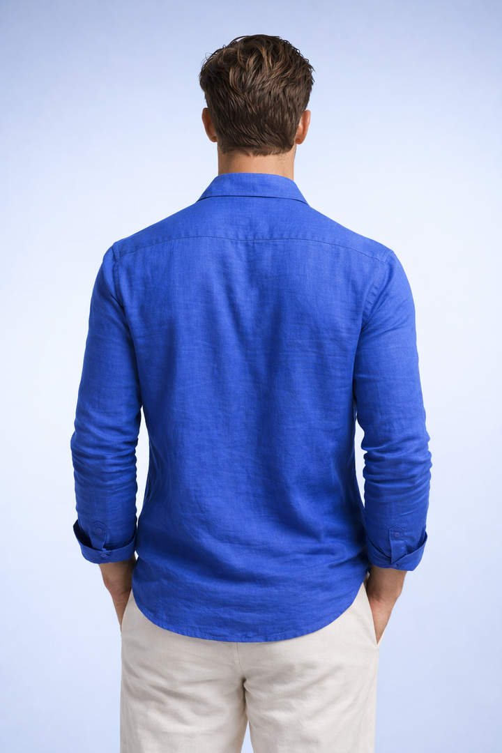 Classic 100% Linen Shirt - ROYAL BLUE