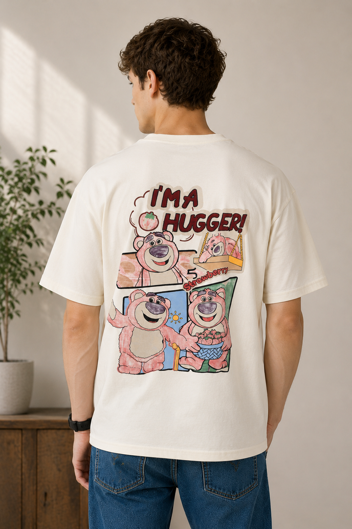 Graphic Drop Shoulder T-Shirt - BEIGE