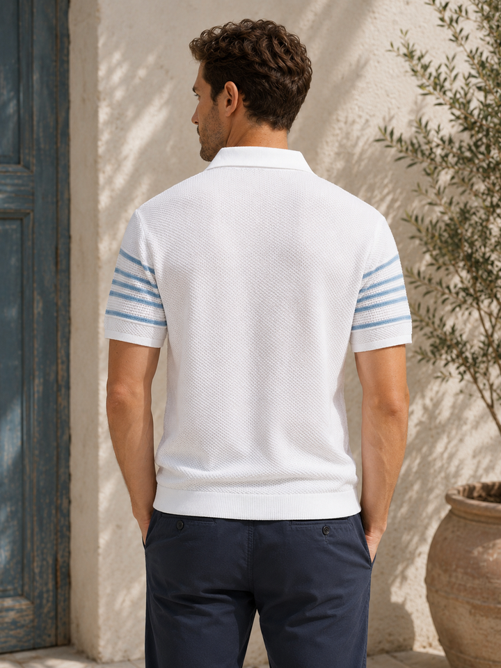 White Comfort Knit Polo T-Shirt