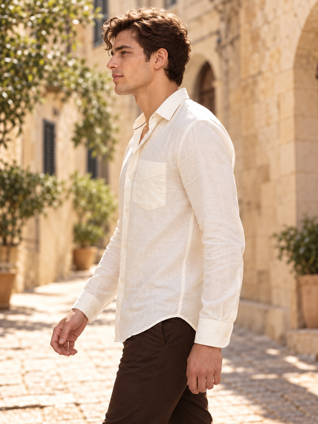 Classic 100% Linen Shirt - Off White