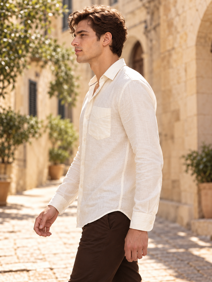 Classic 100% Linen Shirt - Off White