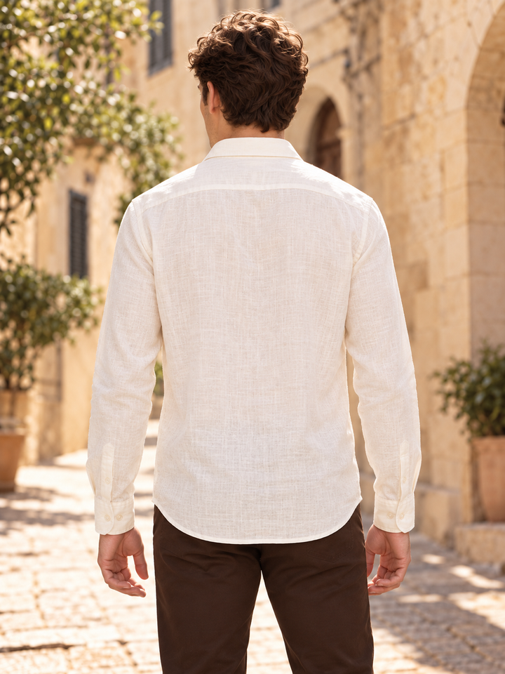 Classic 100% Linen Shirt - Off White