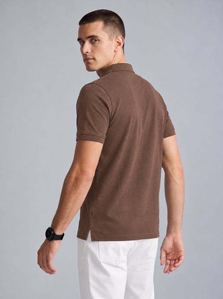 Basic Polo T-Shirt – Coffee