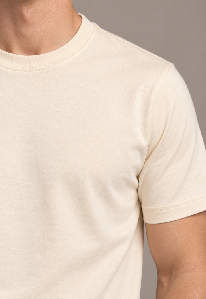 BASIC REGULAR FIT T-SHIRT - BEIGE